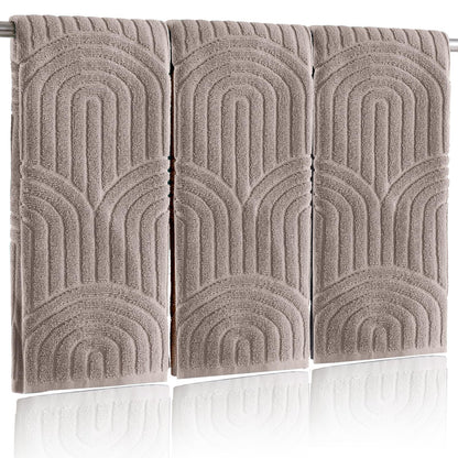 Boho 100% Cotton Towels - 3 Pcs 16 x 26 inches Hand Towels Set Ultra Soft and Highly Absorbent for Bathroom or Kitchen, Hotels, Spa