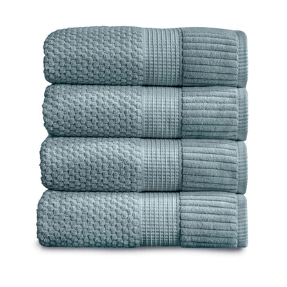 NY Loft 100% Cotton 4-Pack Bath Towel Set | White | Oeko-TEX | Quick-Dry