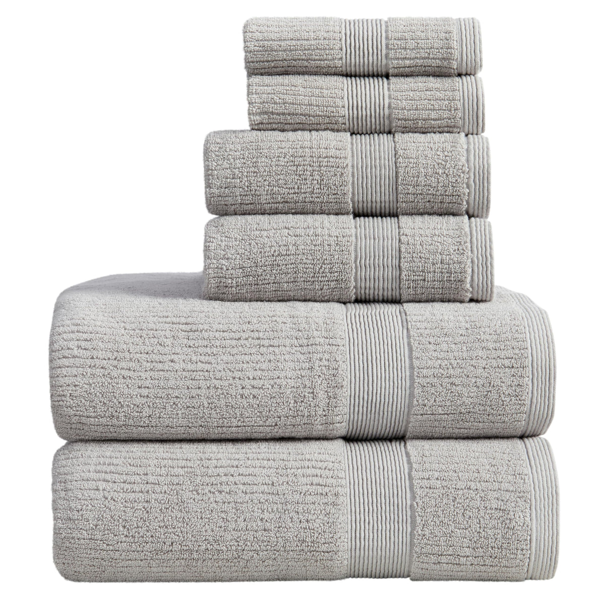Springtree Home 100% Cotton Bath Towel Set | 6-Piece Set | Textured | Blue