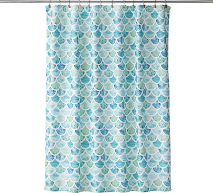 SKL Home Coastal Ocean Watercolor Scales Shower Curtain, Multi