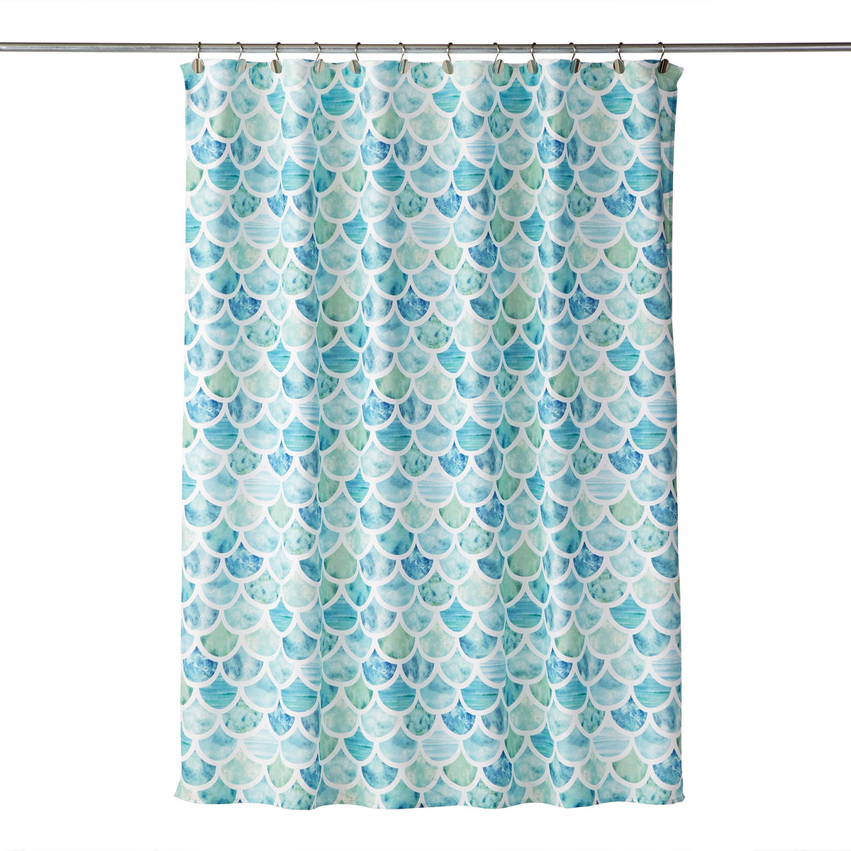 SKL Home Coastal Ocean Watercolor Scales Shower Curtain, Multi