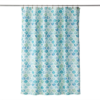 SKL Home Coastal Ocean Watercolor Scales Shower Curtain, Multi