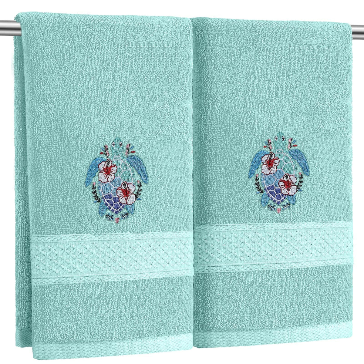 SmoothNovelty 2 Pcs Butterfly Hand Towels Purple Bathroom Decor 14x29 Inch