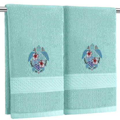 SmoothNovelty 2 Pcs Butterfly Hand Towels Purple Bathroom Decor 14x29 Inch