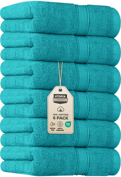 Utopia Towels 6 Pack Premium Hand Towels, 16x28 in, 600 GSM Cotton, Navy