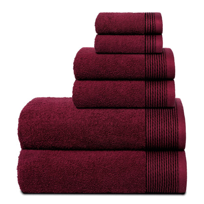 Belizzi Home 100% Cotton Ultra Soft 6 Pack Towel Set, Contains 2 Bath Towels 28x55 inchs, 2 Hand Towels 16x24 inchs & 2 Washcloths 12x12 inchs, Compact Lightweight & Highly Absorbant - Black