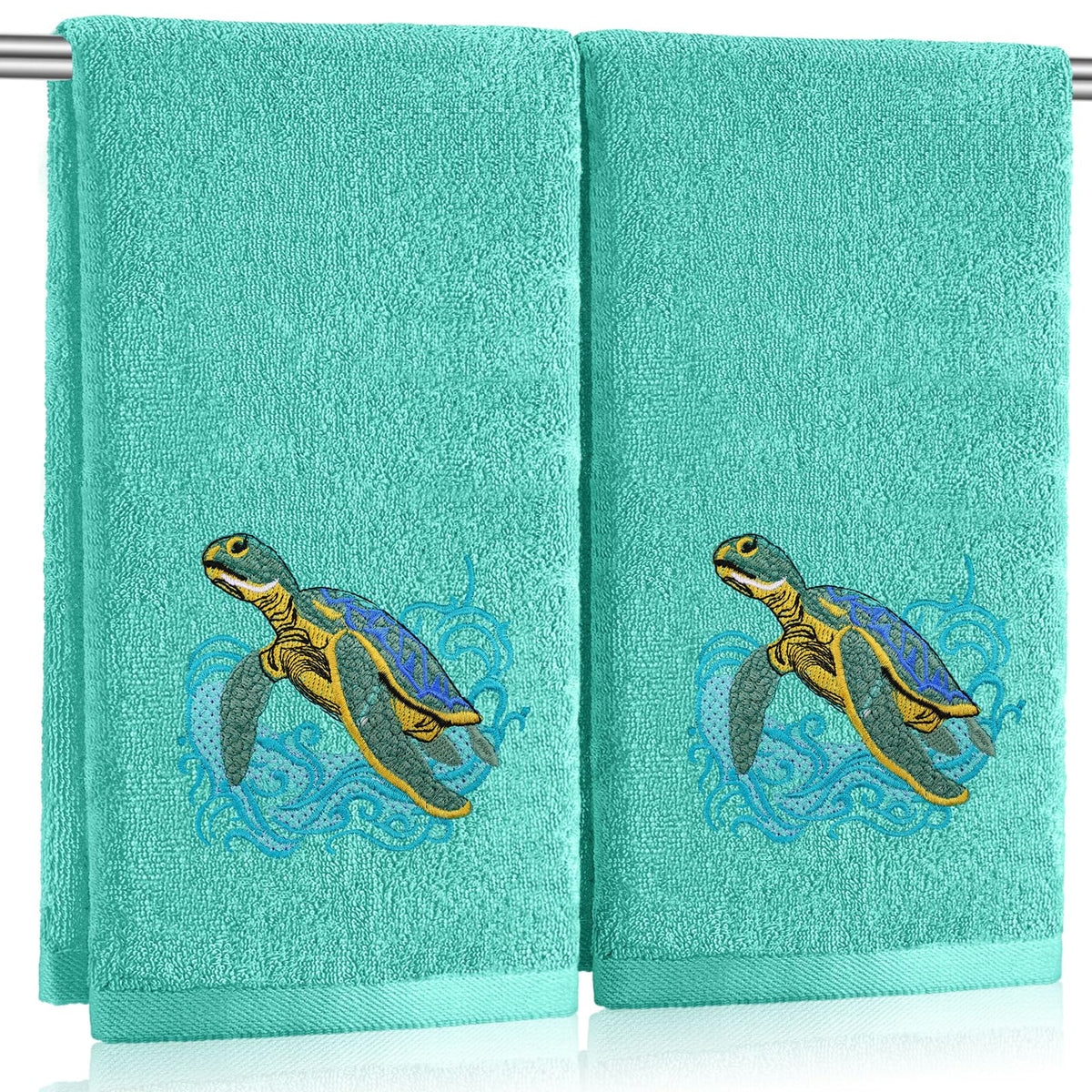 SmoothNovelty 2 Pcs Butterfly Hand Towels Purple Bathroom Decor 14x29 Inch
