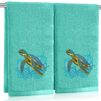 SmoothNovelty 2 Pcs Butterfly Hand Towels Purple Bathroom Decor 14x29 Inch