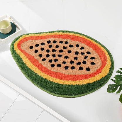 FROZZUR Bath Mat Papaya Non Slip Cute Fun for Bathroom Fruit Bath Mat Luxury Absorbent Shower Rug Washable
