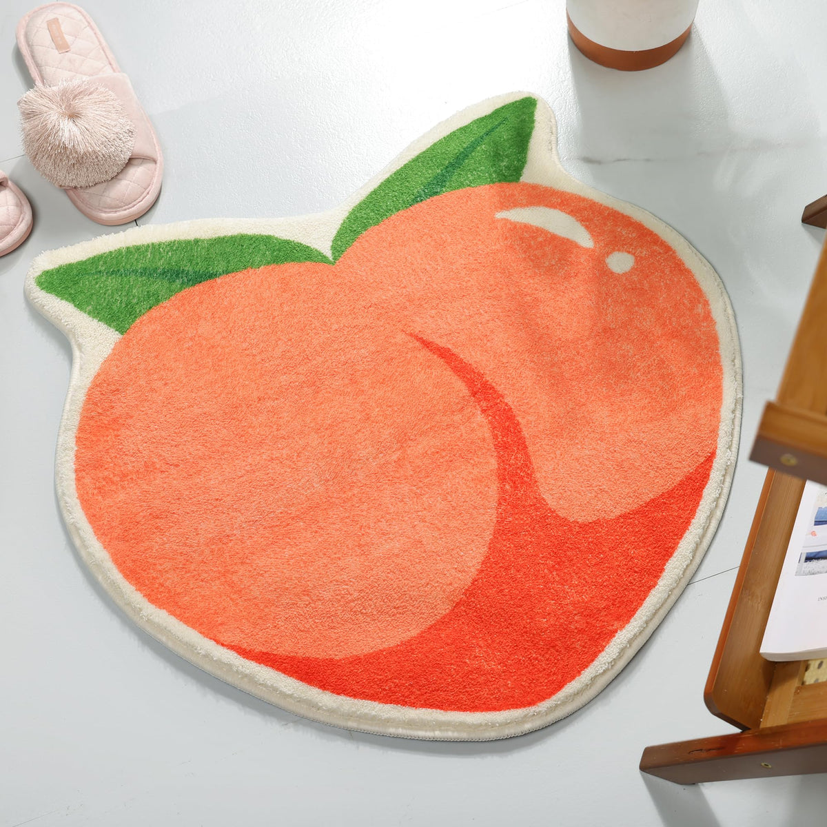 FROZZUR Bath Mat Papaya Non Slip Cute Fun for Bathroom Fruit Bath Mat Luxury Absorbent Shower Rug Washable
