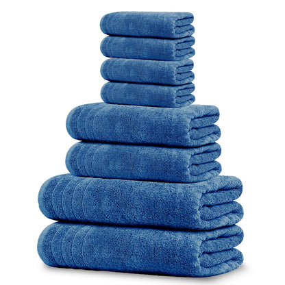 Tens Towels 8 Piece Towel Set, 2 XL Bath, 2 Hand, 4 Washcloth, Dark Grey