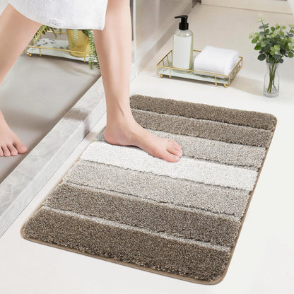 COSY HOMEER Bathroom Rugs 24x17,Ultra Soft Absorbent Bath Mat,Grey