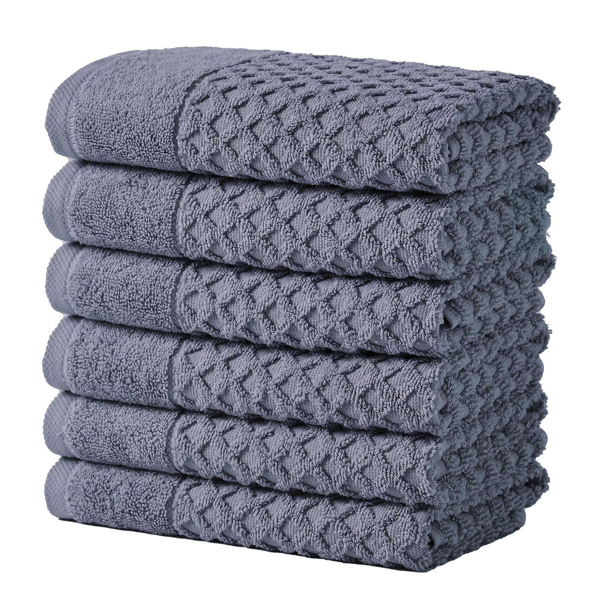 Great Bay Home Bath Towels - 100% Cotton 6 Piece Towel Set - Diamond Waffle Weave - Absorbent, Durable, Quick-Dry Towels for Bathroom (Copper)