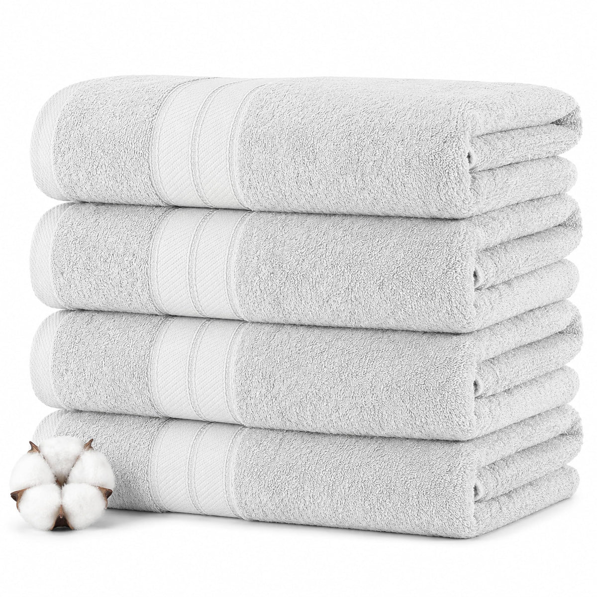 Modern Threads Spun Loft 6 Piece Bath Towel Set – 2 Bath Towels, 2 Hand Towels & 2 Washcloths – 100% Cotton, 600 GSM, Plush, Soft & Absorbent (Blush)