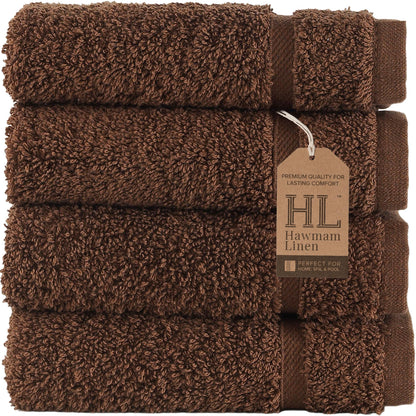 Hawmam Linen Cream 6 Piece Bath Towels Set for Bathroom Original Turkish Cotton Soft, Absorbent and Premium 2 Bath Towels, 2 Hand Towels, 2 Washcloths (Sea Salt)