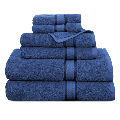 COTTON CRAFT Ultra Soft 6 Piece Towel Set - 100% Cotton Towels - Burgundy