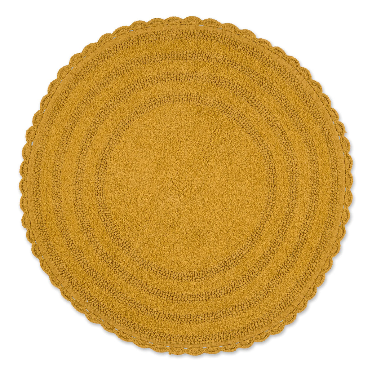 DII Crochet Collection Reversible Bath Mat, Small Oval, 17x24, Dark Green