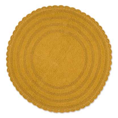 DII Crochet Collection Reversible Bath Mat, Small Oval, 17x24, Dark Green