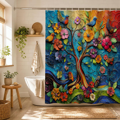 Boho Shower Curtain 72"x72" Water Repellent Polyester Fabric