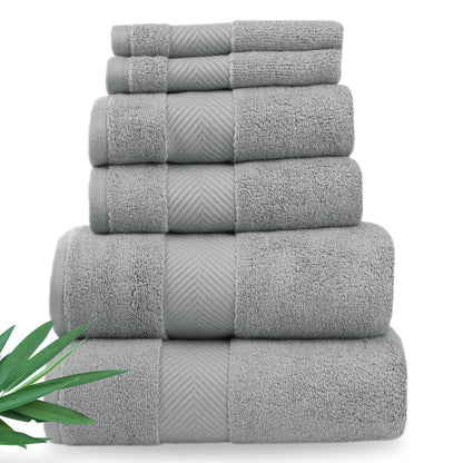 Alusa Home Ultra Soft & Plush Viscose from Bamboo Bath Towels - 700 GSM Luxury Bath Towels - 6 Piece Set - Super Absorbent & Quick Drying (Eucalyptus Green)