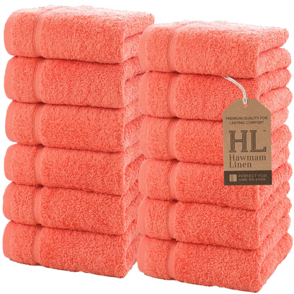 Hawmam Linen Cream 6 Piece Bath Towels Set for Bathroom Original Turkish Cotton Soft, Absorbent and Premium 2 Bath Towels, 2 Hand Towels, 2 Washcloths (Sea Salt)