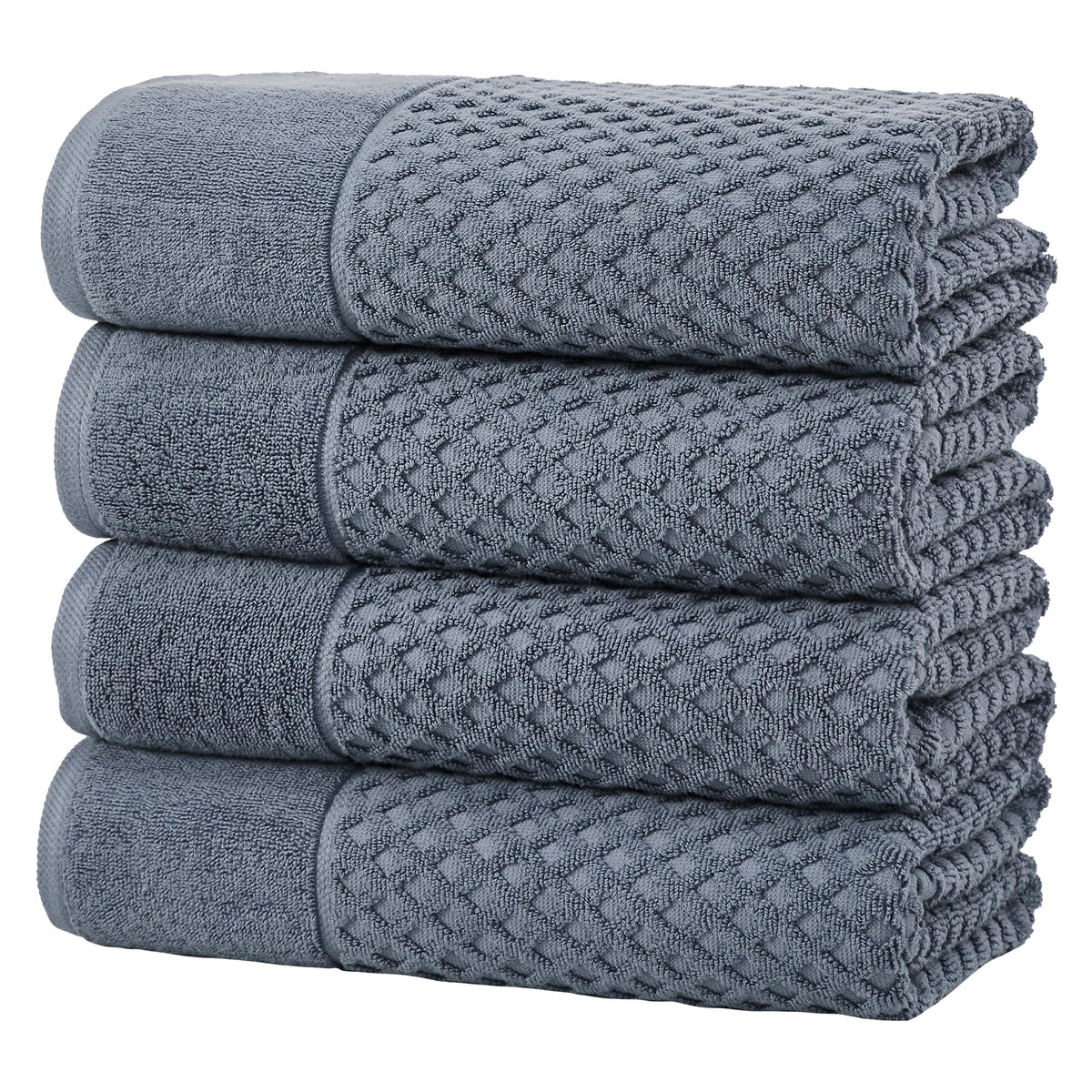 Great Bay Home Bath Towels - 100% Cotton 6 Piece Towel Set - Diamond Waffle Weave - Absorbent, Durable, Quick-Dry Towels for Bathroom (Copper)