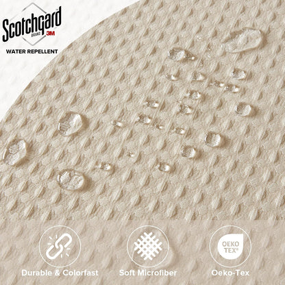 Madison Park Arbor Waffle Shower Curtain for Bathroom, 72 x 72, Beige