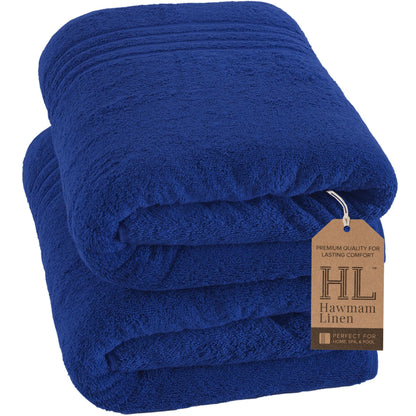 Hawmam Linen Cream 6 Piece Bath Towels Set for Bathroom Original Turkish Cotton Soft, Absorbent and Premium 2 Bath Towels, 2 Hand Towels, 2 Washcloths (Sea Salt)