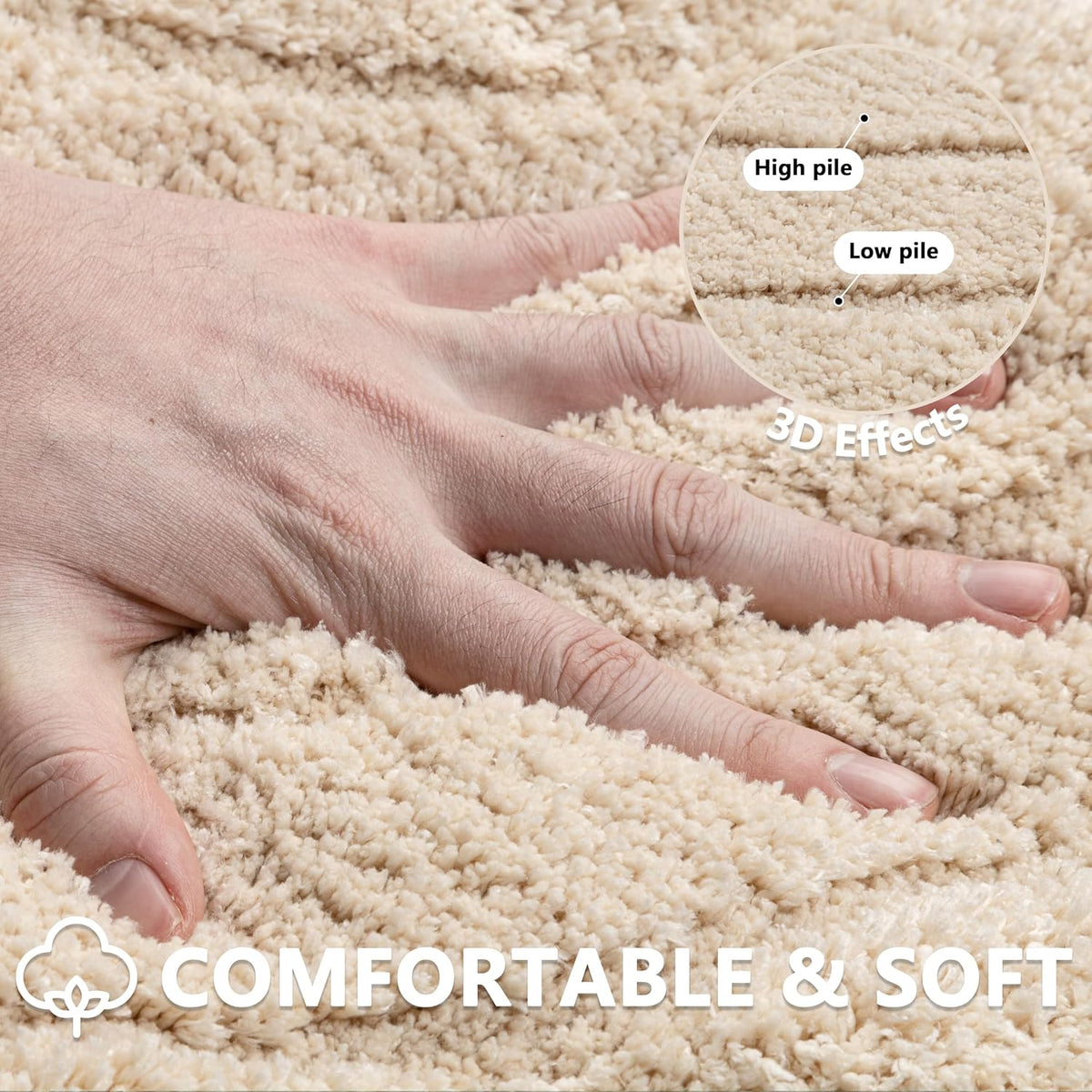 Oval Bathroom Rugs Non Slip Absorbent Ultra Luxury Fluffy