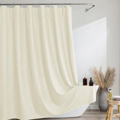 Pink Shower Curtain 72 Inch Length 1 Piece, Waffle Embossed Textured Soft Fabric Hotel Shower Curtain for Bathroom, Modern Polyester Water Repellent Machine Washable Bath Decor, 72Wx72L Inches