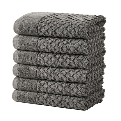 Great Bay Home Bath Towels - 100% Cotton 6 Piece Towel Set - Diamond Waffle Weave - Absorbent, Durable, Quick-Dry Towels for Bathroom (Copper)