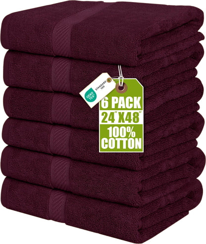 Utopia Towels 6 Pack Medium Bath Towels, 24x48 in, 500 GSM Cotton, White