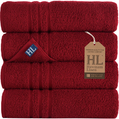 Hawmam Linen Cream 6 Piece Bath Towels Set for Bathroom Original Turkish Cotton Soft, Absorbent and Premium 2 Bath Towels, 2 Hand Towels, 2 Washcloths (Sea Salt)