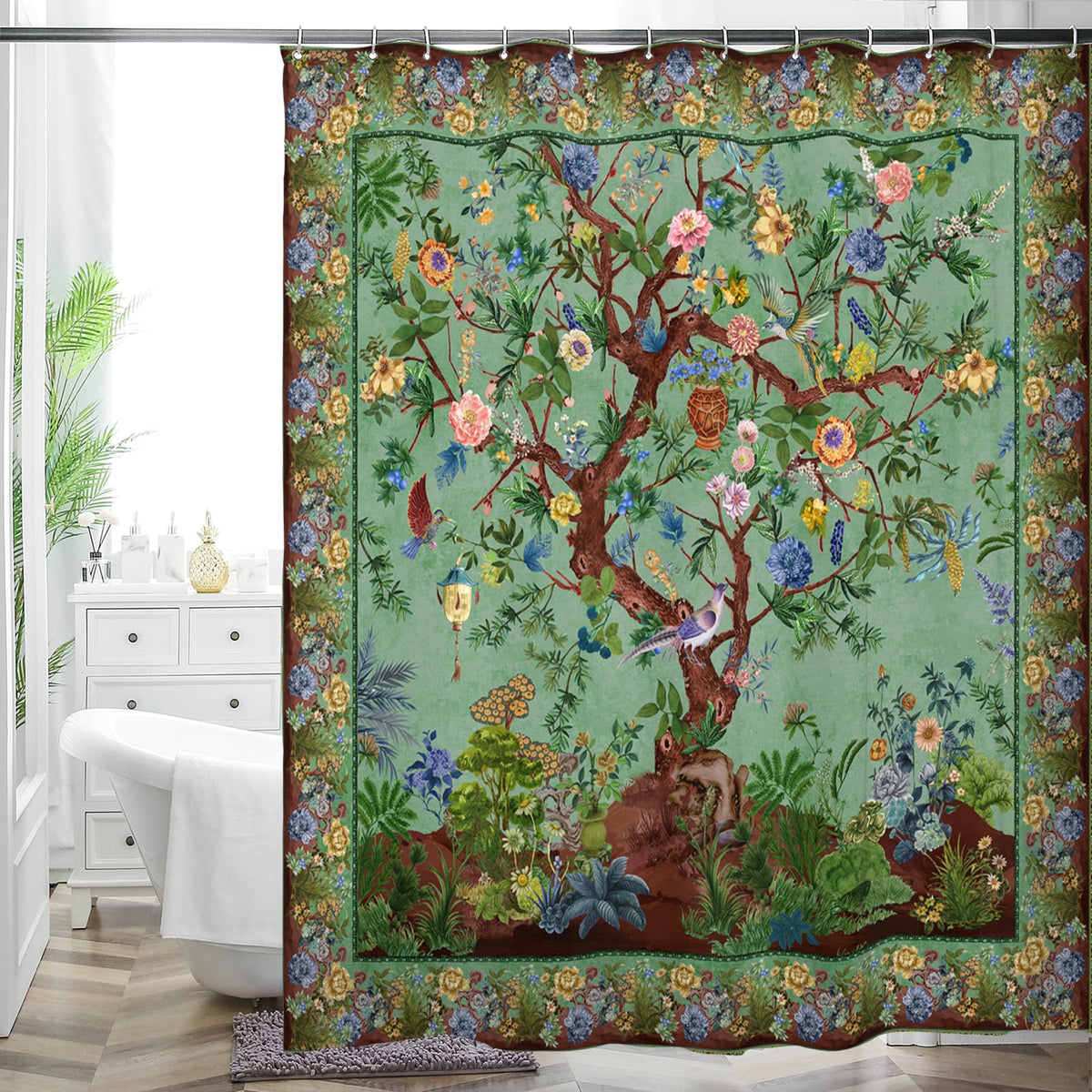 Boho Shower Curtain 72"x72" Water Repellent Polyester Fabric