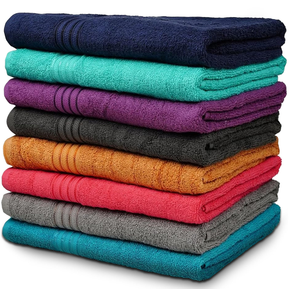 ZUPERIA Classic Hand Towels Pack of 10 (16 x 28 Inches) 100% Ring Spun Cotton Light Weight & Super Absorbent, Fast Drying Hand Towels for Bathroom, Hotels, Travel and Spa (Assorted)