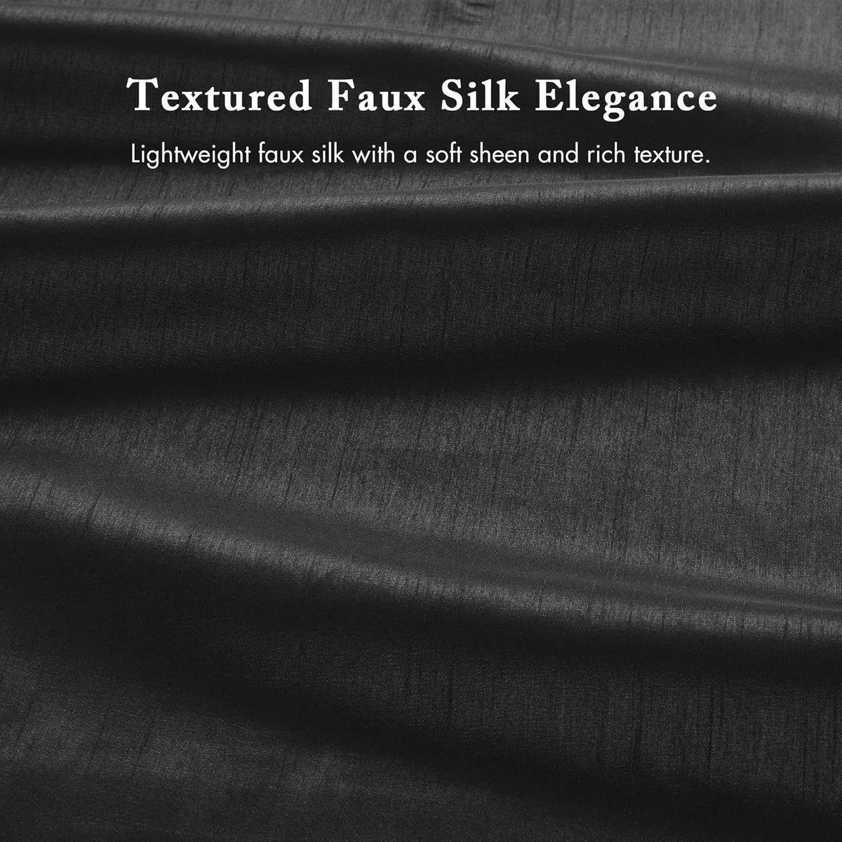 Madison Park Amherst 72 x 72 Bathroom Shower Curtain, Faux Silk, Black