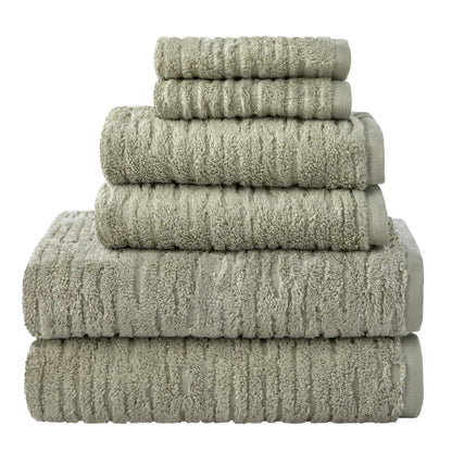 SKL Home CloudSoft Bath Towel Set, 6-Piece, 100% Cotton Luxury, Oatmeal