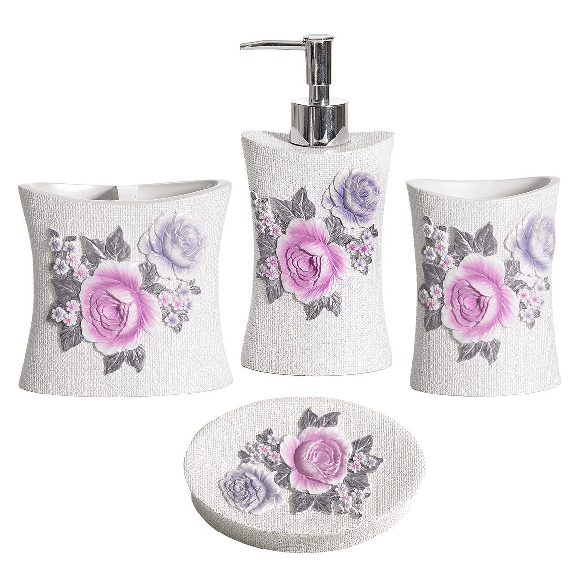 Zahari Home Larrisa Floral Bathroom Rug Luxury Bath Rug Washable Contemporary Decor Beautiful Shower Mat Unique Design Stylish Non Slip Shower Mat Flower Bath Rug Bath Shower Tub Decor