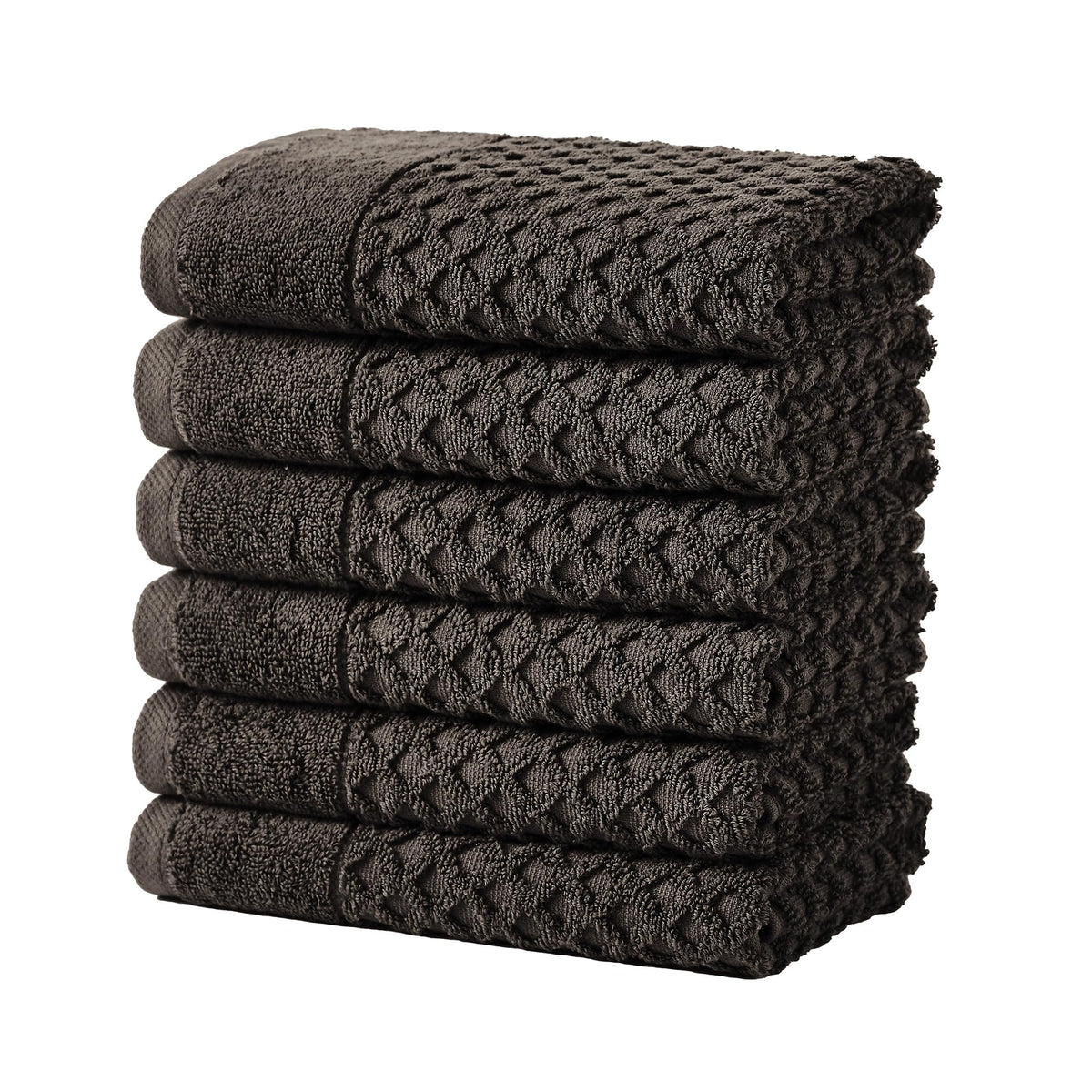 Great Bay Home Bath Towels - 100% Cotton 6 Piece Towel Set - Diamond Waffle Weave - Absorbent, Durable, Quick-Dry Towels for Bathroom (Copper)