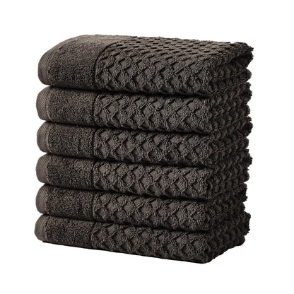 Great Bay Home Bath Towels - 100% Cotton 6 Piece Towel Set - Diamond Waffle Weave - Absorbent, Durable, Quick-Dry Towels for Bathroom (Copper)
