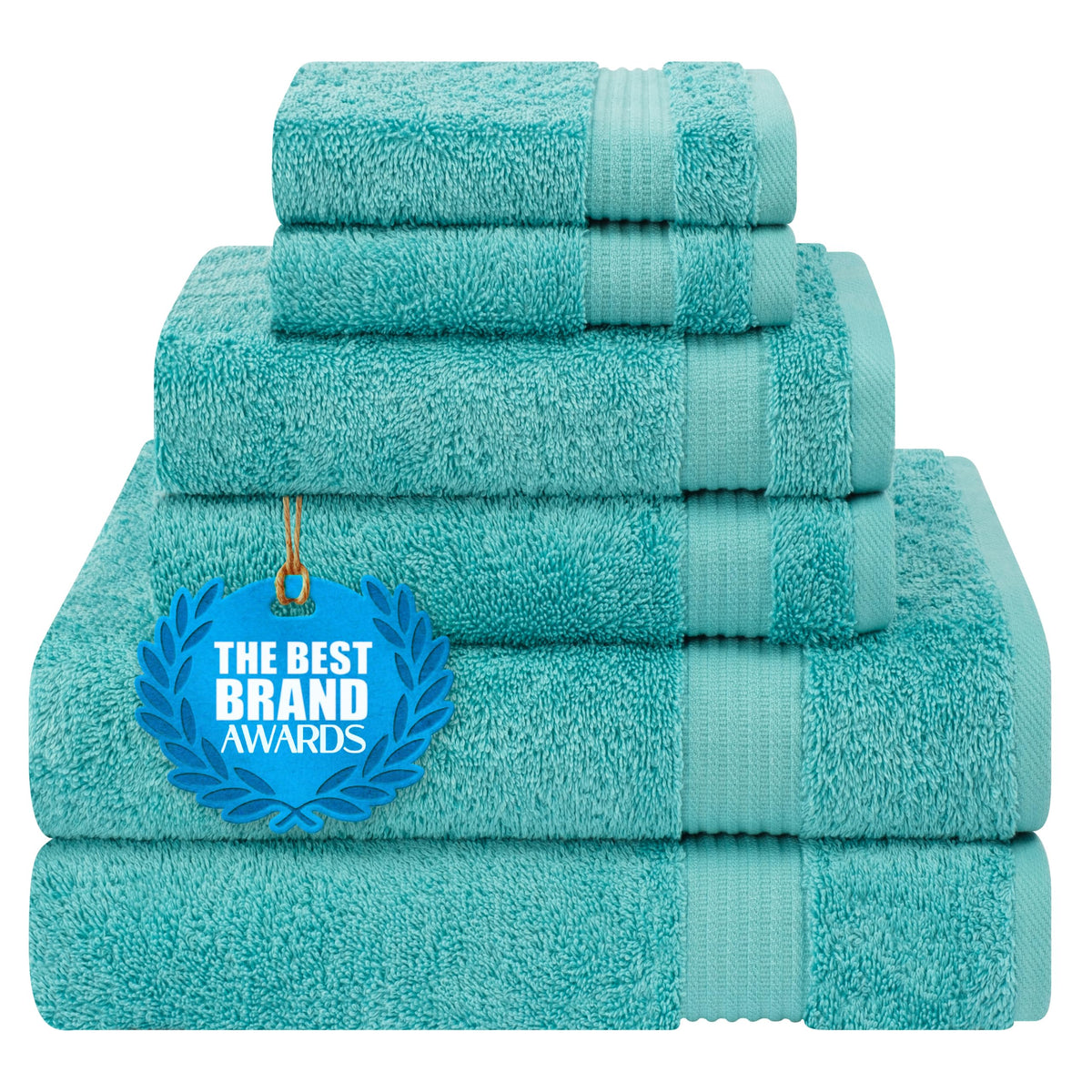 Cotton Paradise 100% Cotton Turkish Towel Set, Soft Absorbent Quick Dry, 6 Piece Towel Set, Beige
