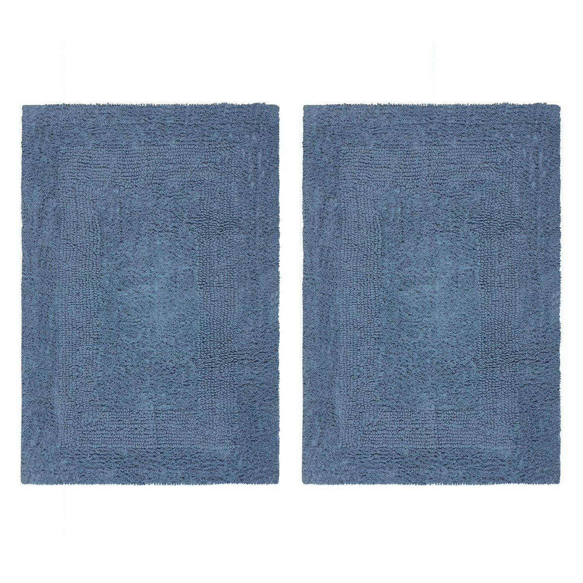 COTTON CRAFT 2 Pack Reversible Bath Mat Rug - Soft Luxurious -17x24- Ivory