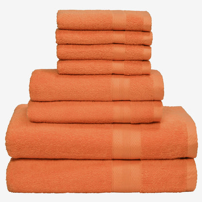 BOUTIQUO Navy Blue Towel Set - 8 Piece Bathroom Towel Set - 100% Ring Spun Cotton, 2 Bath Towel 27x54, 2 Hand Towel 16x28, 4 Washcloth 13x13 - Ultra Soft Highly Absorbent