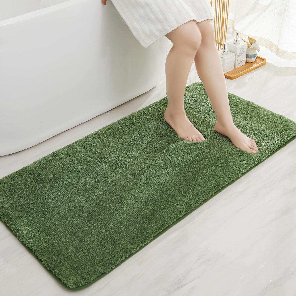 COSY HOMEER Extra Thick Bath Rugs for Bathroom Non Slip Bath Mat 20x32 Navy