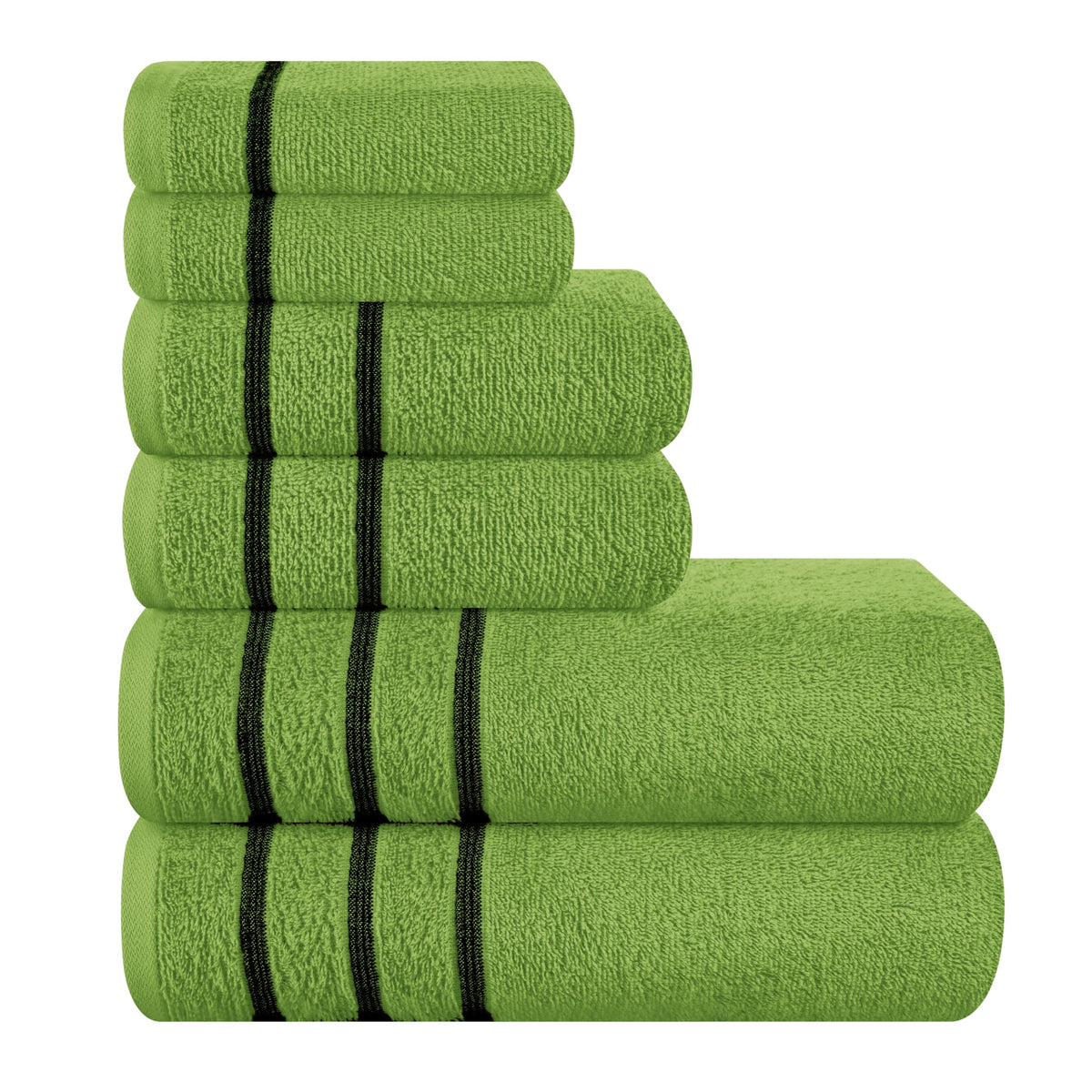 MyOwn Ultra Soft 6 Pack Cotton Towel Set, Contains 2 Bath Towels 28x55 inch, 2 Hand Towels 16x24 inch & 2 Wash Coths 12x12 inch, Ideal Everyday use, Compact & Lightweight - Pink, 71662