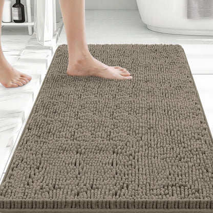 Bcoimo Bath Rug Mat,Sage Chenille High Absorbent Long Bathroom Runner Rugs