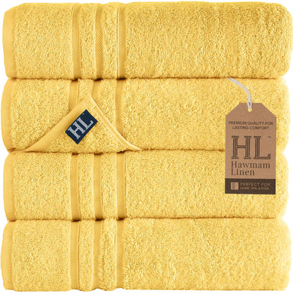 Hawmam Linen Cream 6 Piece Bath Towels Set for Bathroom Original Turkish Cotton Soft, Absorbent and Premium 2 Bath Towels, 2 Hand Towels, 2 Washcloths (Sea Salt)
