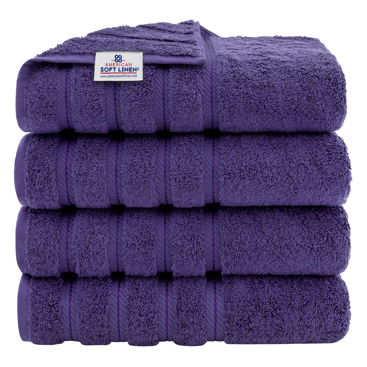 American Soft Linen 100% Cotton Luxury Turkish Towels, 4 PC Bath Towel Set