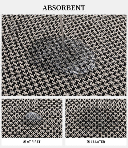 YIHOUSE Black Bathroom Rugs Sets 2 Pieces,Thin Bath Mat Quick Dry