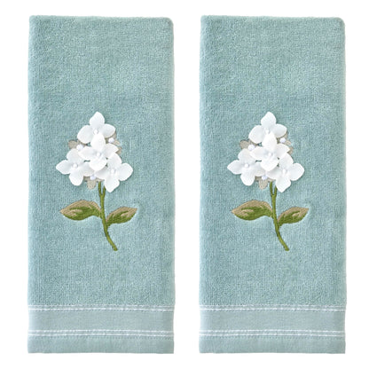 SKL Home Floral Hand Towel Set-2pc, 100% Cotton Jacquard, Gray